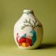 Handcrafted Ceramic Gond Resting Deer Birds Decorative Art Vase